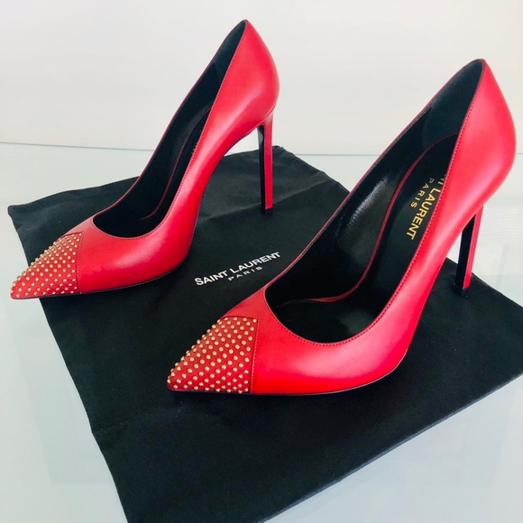 Saint Laurent Limited Edition Gold Studded Heels - Picture 4 of 8